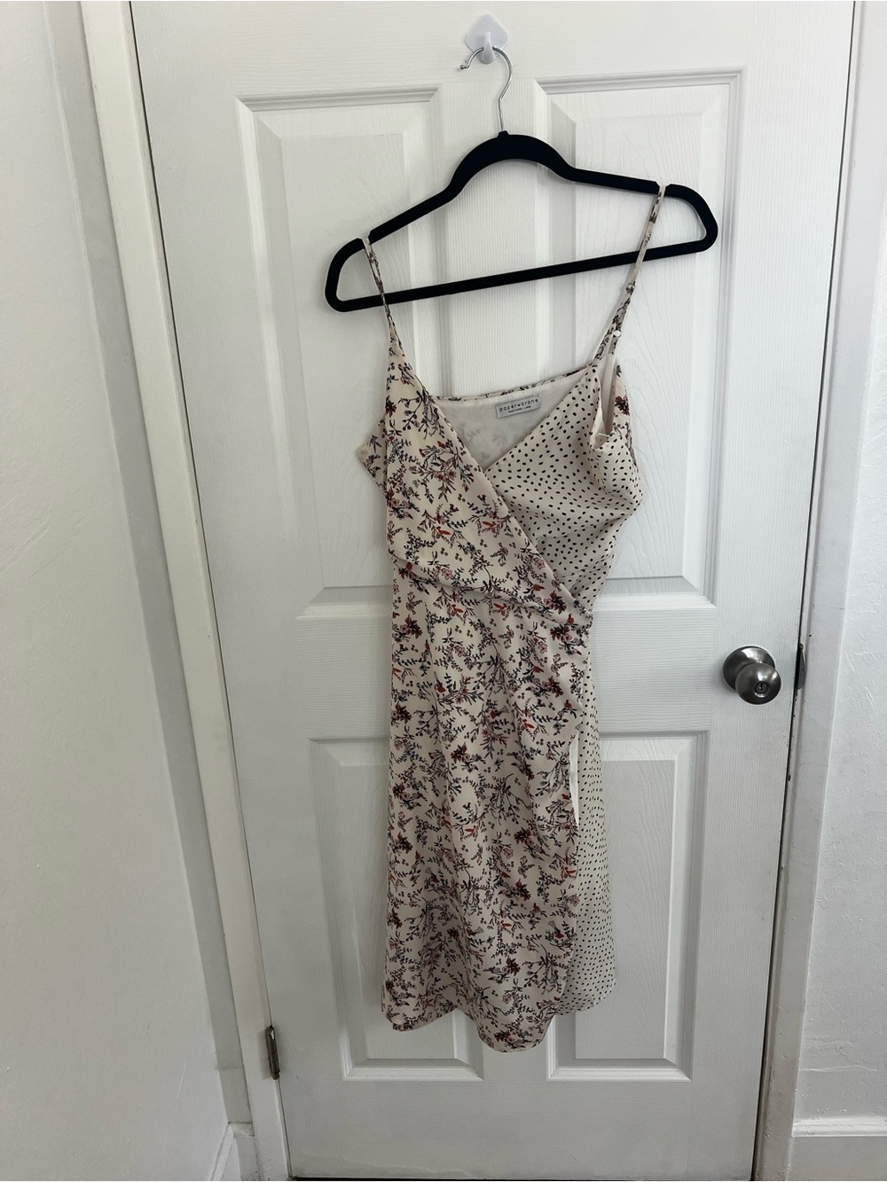 Paper Crane Cream Floral & Polka Dot‎ Midi Slip Dress